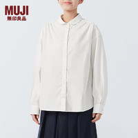 无印良品（MUJI）女式 棉桑蚕丝 圆领衬衫 女士衬衣内搭春季早春新品BCB91C4S 米白色 S （155/80A）