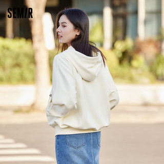 Semir[商场同款]森马外套女纯色慵懒春季2024新款oversize连帽夹克百搭