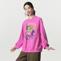 MOVEUP 幻走 2024春季.FUN系列趣味印花休闲设计师短款卫衣女 夜黑 L