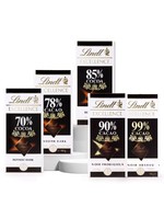 Lindt 瑞士莲 特醇可可黑巧克力排块100g*1排70%-99%进口网红零食