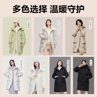 波司登羽绒服女冬季时尚廓形连帽防风加厚中长款百搭外套B30145252 黑色 160/84A宽松版【偏大一码】