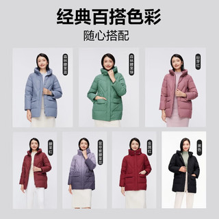 波司登羽绒服女连帽宽松中长款新红外套B30145122B 腰果红 195/116B