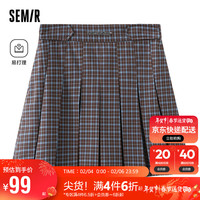 森马（Semir）半身裙女易打理A字百褶裙百搭春季小个子字母短裙潮101123120003 咖色调00355 L