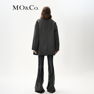 MO&Co.2023冬【美丽诺绵羊毛】宽松双面呢大衣外套MBC4COT040 深花灰色 XS/155