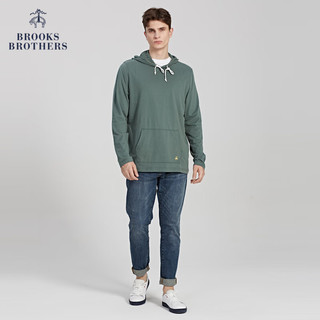 布克兄弟（BrooksBrothers）男士春秋美式休闲纯色针织连帽卫衣 3003-绿色 S