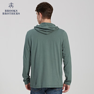 布克兄弟（BrooksBrothers）男士春秋美式休闲纯色针织连帽卫衣 3003-绿色 XL