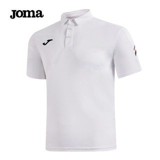 JOMA 荷马短袖男翻领polo衫男士夏季休闲T恤跑步运动服饰上衣 白色 5XL