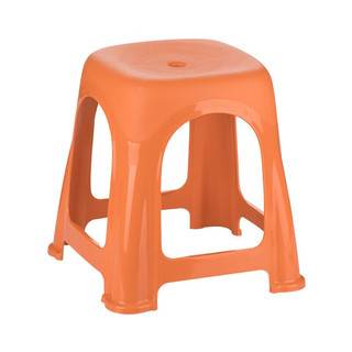 茶花（CHAHUA）塑料凳子高脚凳加厚家用防滑餐桌凳板凳109001 中凳-橙色1张