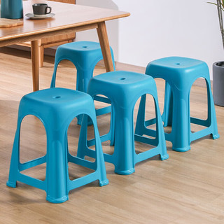 茶花（CHAHUA）塑料凳子高脚凳加厚家用防滑餐桌凳板凳109001 中凳-橙色1张