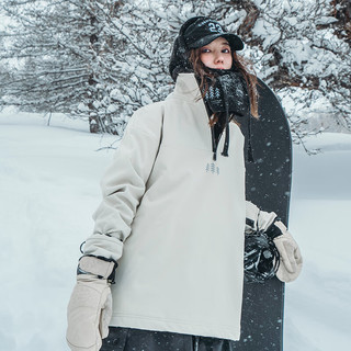 AWKA 单板美式滑雪服女冬季加厚保暖防水防风卫衣专业雪地上衣 白色 S