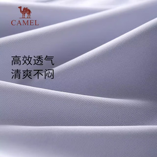 骆驼（CAMEL）户外立领速干衣男女款短袖原纱防晒防紫外线冰感T恤 幻影黑，女 XL