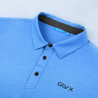GLVX高尔夫服装男装长袖POLO衫休闲衣服男士上衣户外运动弹力球衣 B1浅蓝色 XL