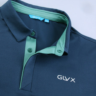 GLVX高尔夫服装男装长袖POLO衫休闲衣服男士上衣户外运动弹力球衣 B2深蓝色 L
