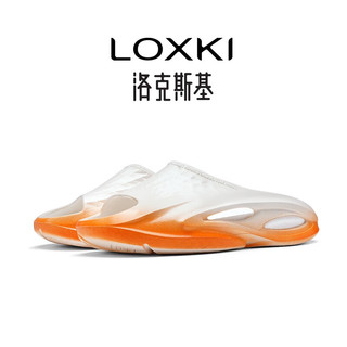 LOXKI（洛克斯基）拖鞋男外穿休闲户外拖鞋女夏沙滩鞋度假 男女同款 橘子汽水 35-36