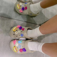 卡骆驰（crocs）洞洞鞋男女鞋 春夏休闲鞋凉鞋贝雅鞋沙滩鞋镂空凉拖鞋 卵石色贝雅/侧镂空/拍小一码 46-47