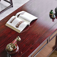 唐煌轩血檀(学名:染料紫檀)办公桌实木书桌书房写字台中式仿古大班台电脑桌 198*98*80cm