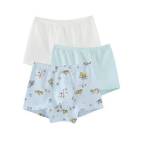 幼岚(ALLBLU)幼岚「Buka裤」儿童棉氨内裤24春季男女童不卡PP平角裤3件装 男童云白+工程车+星光蓝 110cm