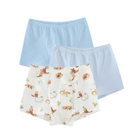 幼岚(ALLBLU)幼岚「Buka裤」儿童棉氨内裤24春季男女童不卡PP平角裤3件装 男童冰河蓝+晨曦蓝+小熊猫 130cm