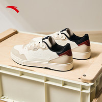 安踏（ANTA）板鞋男2024春季革面百搭轻质运动板鞋小白鞋子男 象牙白/白垩色/郁绣色/黑色-4 41
