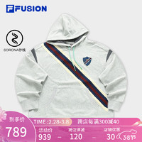 FILA X FACETASM斐乐潮牌男子针织连帽上衣2024春季宽松卫衣 银花灰-MG 175/96A/L