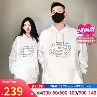 斯凯奇（Skechers）卫衣男装女装 春季缤纷系列休闲连帽套头宽松透气运动服 0074-棉花糖白/男女同款 L