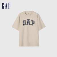 Gap 盖璞 男女装春季2024新款LOGO设计感字母经典圆领纯棉短袖T恤