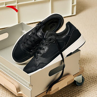 安踏（ANTA）板鞋男2024春季革面百搭轻质运动板鞋小白鞋子男 基础黑-2 42.5