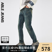 ABLE JEANS【大V裤】24春季男士双芯高弹力复古牛仔裤801509 浅复古绿 31/32