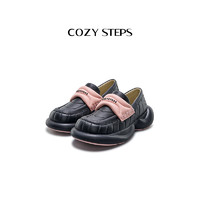 COZY STEPS可至 春季休闲舒适乐福鞋厚底Q弹增高泡泡鞋 5171 曜石黑+蜜桃粉 5171 38