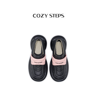 COZY STEPS可至 春季休闲舒适乐福鞋厚底Q弹增高泡泡鞋 5171 曜石黑 5171 37