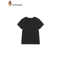 暇步士（Hush Puppies）童装儿童2024夏季圆领短袖男女童款短袖舒适时尚质感 钻石黑 130cm