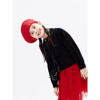 little MO&Co.little moco童装24春装女童短款长袖针织开衫外套KBD1CAR004 黑色 120/60