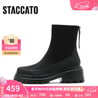 STACCATO 思加图 冬季新款厚底弹力靴瘦瘦靴女靴时尚H8935DD2 黑色（单里） 39