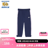 Skechers斯凯奇冰肌科技儿童速干裤防晒男童运动裤女童七分裤P222G058 中世纪蓝/007D 120