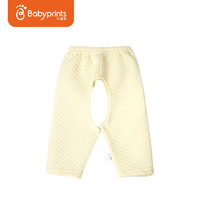 Babyprints 婴儿加厚开裆裤新生儿夹棉保暖裤0-1个月宝宝秋冬长裤 黄色 59