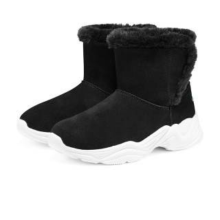 斯凯奇儿童雪地靴2022年冬季女童加绒保暖大棉鞋短靴 黑色/blk 27