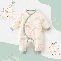 88VIP：yinbeeyi 婴蓓依 新生儿连体衣夹棉0一3月婴儿冬装衣服秋冬季宝宝棉衣加厚