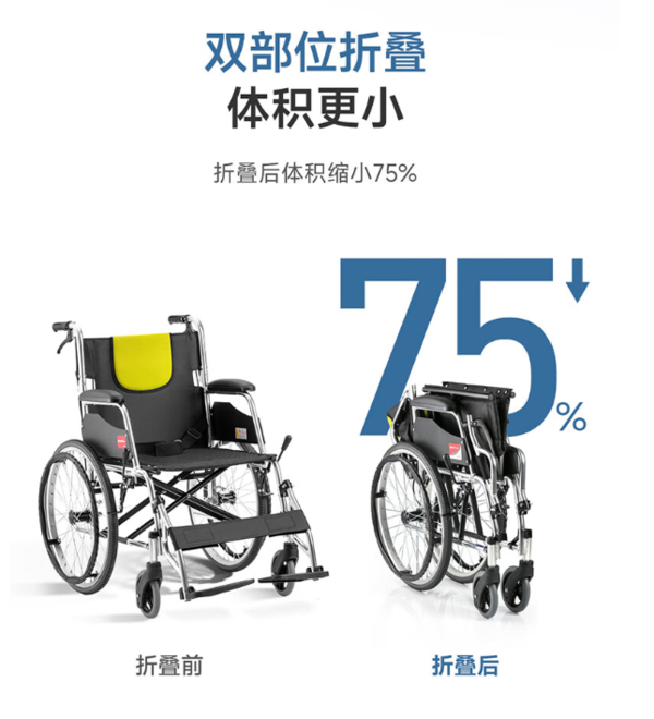 yuwell 鱼跃 【旗舰之选】轮椅H053C