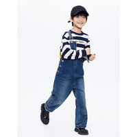 little MO&Co.little moco童装24春装男女童纯棉牛仔背带裤长裤KBD1JPS004 牛仔蓝色 120/60