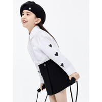 little MO&Co.little moco童装24春装男女童纯棉长袖白衬衫衬衣KBD1SHT006 水粉色  140/68