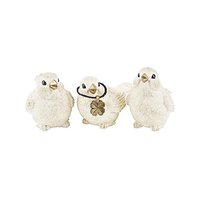 Kishima 花园装饰品白色两只小鸟可爱摆件卡通仿真