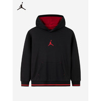 NIKE JORDAN 耐克AJ童装男童连帽卫衣+短袖衬衫2件套2024春秋卫衣套装 正黑色 110/56(5)