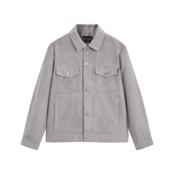 peacebirdmen太平鸟男装青仿麂皮翻领夹克