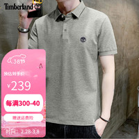 Timberland POLO衫男装夏季新款户外商务T恤宽松灰色半袖透气短袖A24H2
