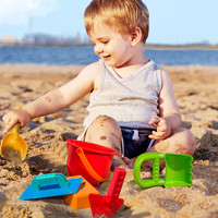 88VIP：Hape 儿童沙滩玩具套装宝宝玩沙子玩水挖沙工具铲子桶小水壶戏水车
