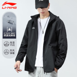 lining李宁防风冲锋夹克男运动衣服经典黑