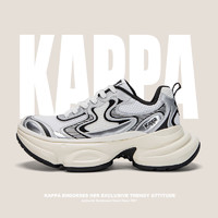 卡帕（Kappa）厚底增高老爹鞋女子运动鞋 经典白/黑色/银色 40 