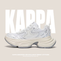 卡帕（Kappa）厚底增高老爹鞋女子运动鞋 经典白/银色 40 
