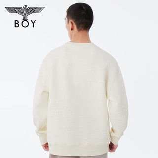 BOY LONDON春夏24新品情侣款上衣鹰标暗纹提花潮牌圆领卫衣N03020 黄色 XS