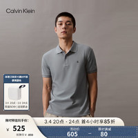 Calvin Klein Jeans24春夏男士商务通勤简约字母印花短袖POLO衫J326121 PN6-雾霾蓝 M